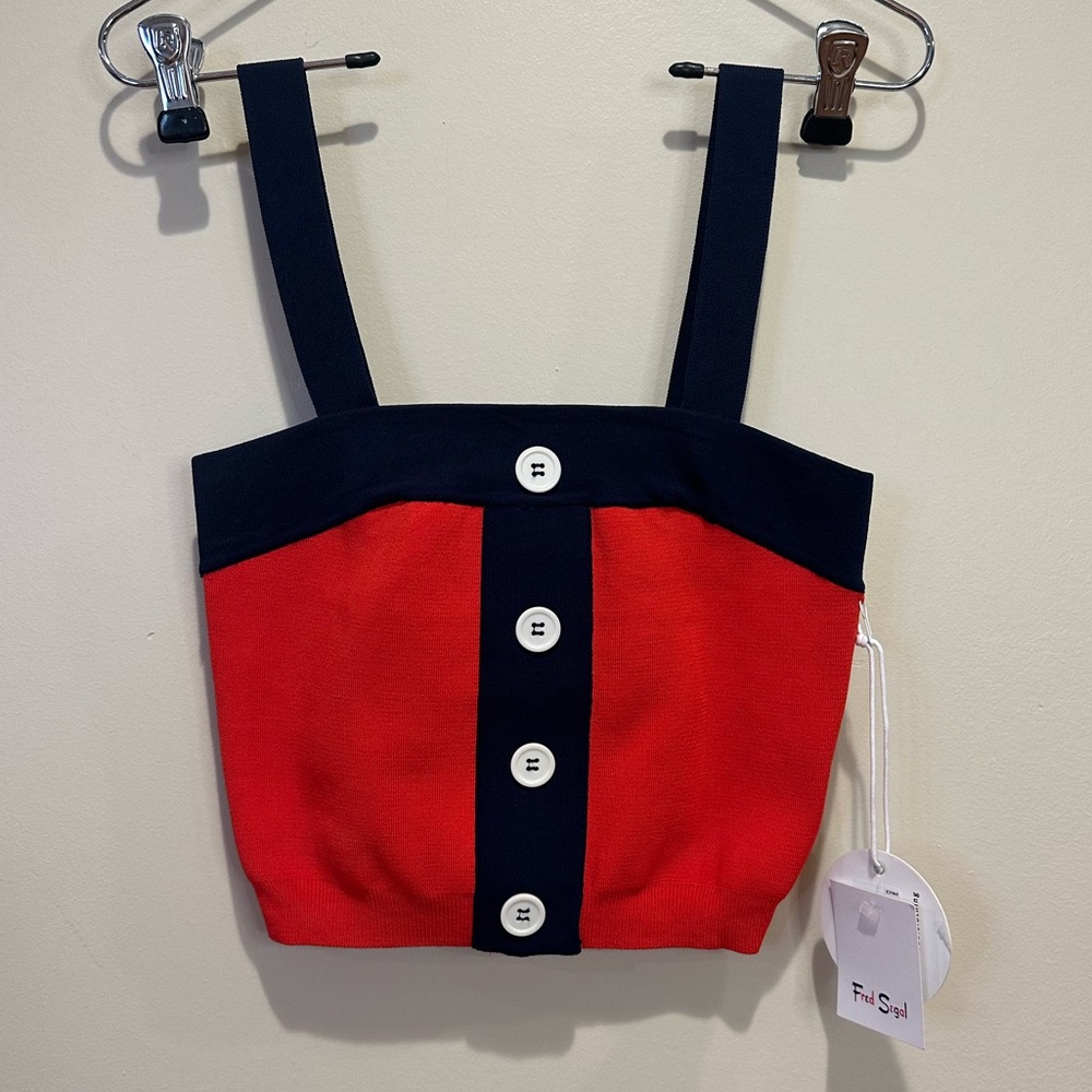 Staud Colorblock Set. NWT. Both XS. Originally $275 for both. Tomato / Navy.